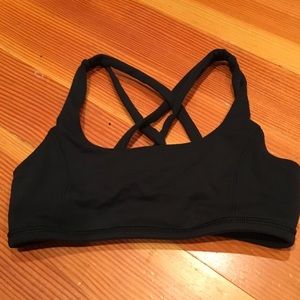 Black crop top ivivva by lululemon size 8 girls.