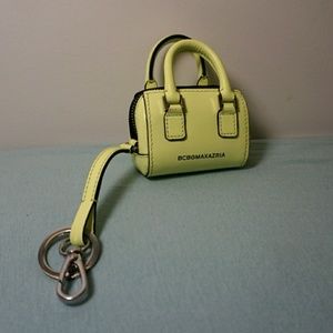 BCBGMAXAZRIA Yellow Mini Duffel Bag with Keychain