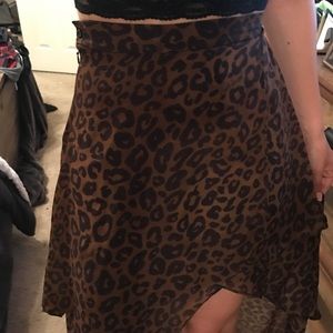 Nasty Gal Cheetah Print Hi-Low Skirt