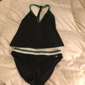 JAG black, green and white tankini