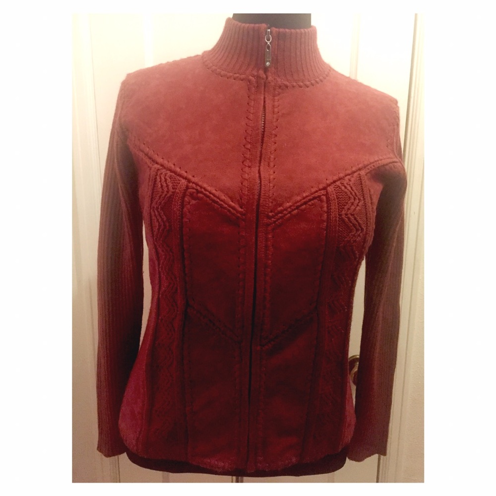 Vintage Burnt Orange Sweater Jacket