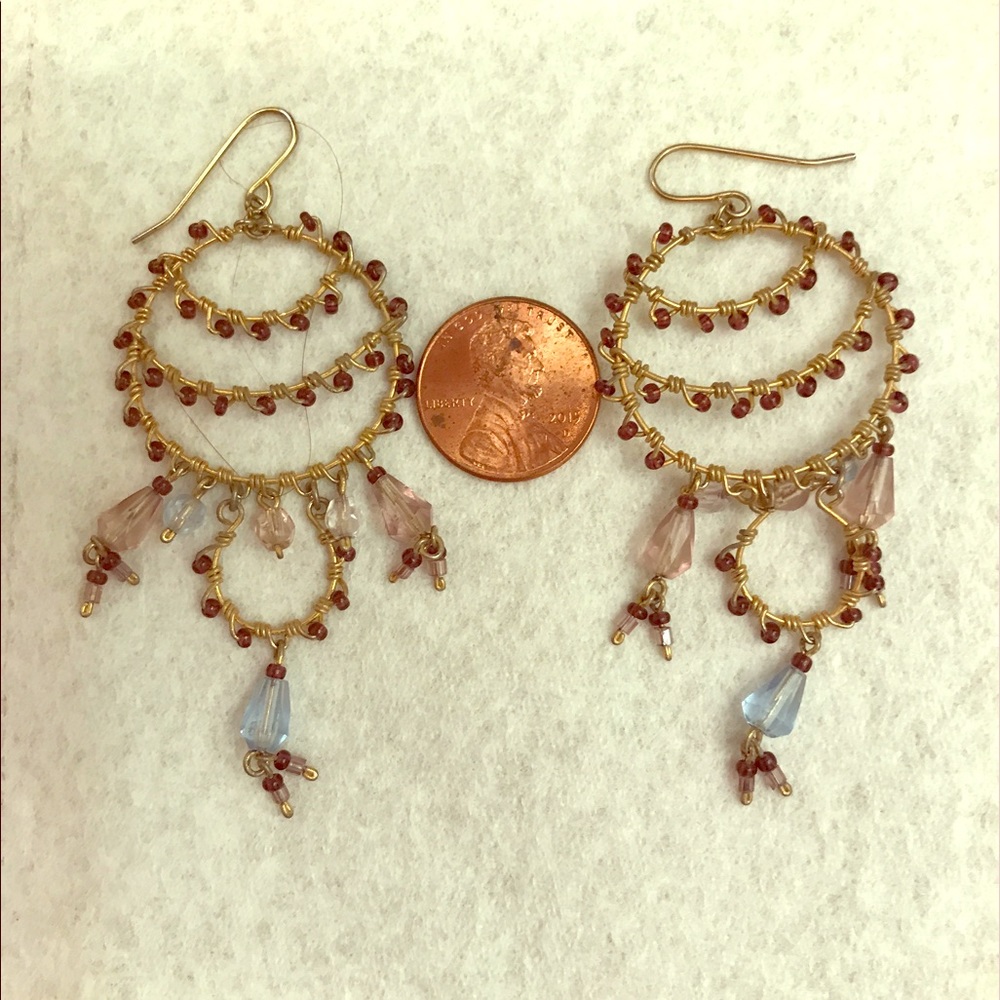 Lovely 14k wire earrings with gems