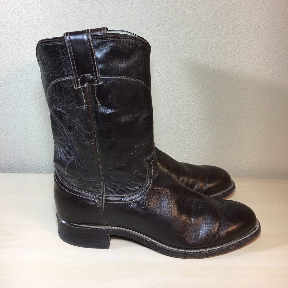 Vintage Justin leather cowboy boots 7/9