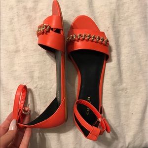 Coach salmon gold chain sandals