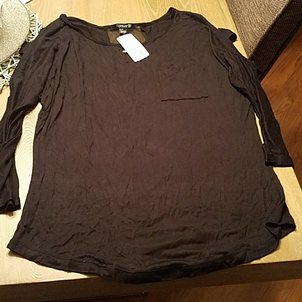 NWT black Forever 21 long sleeve shirt