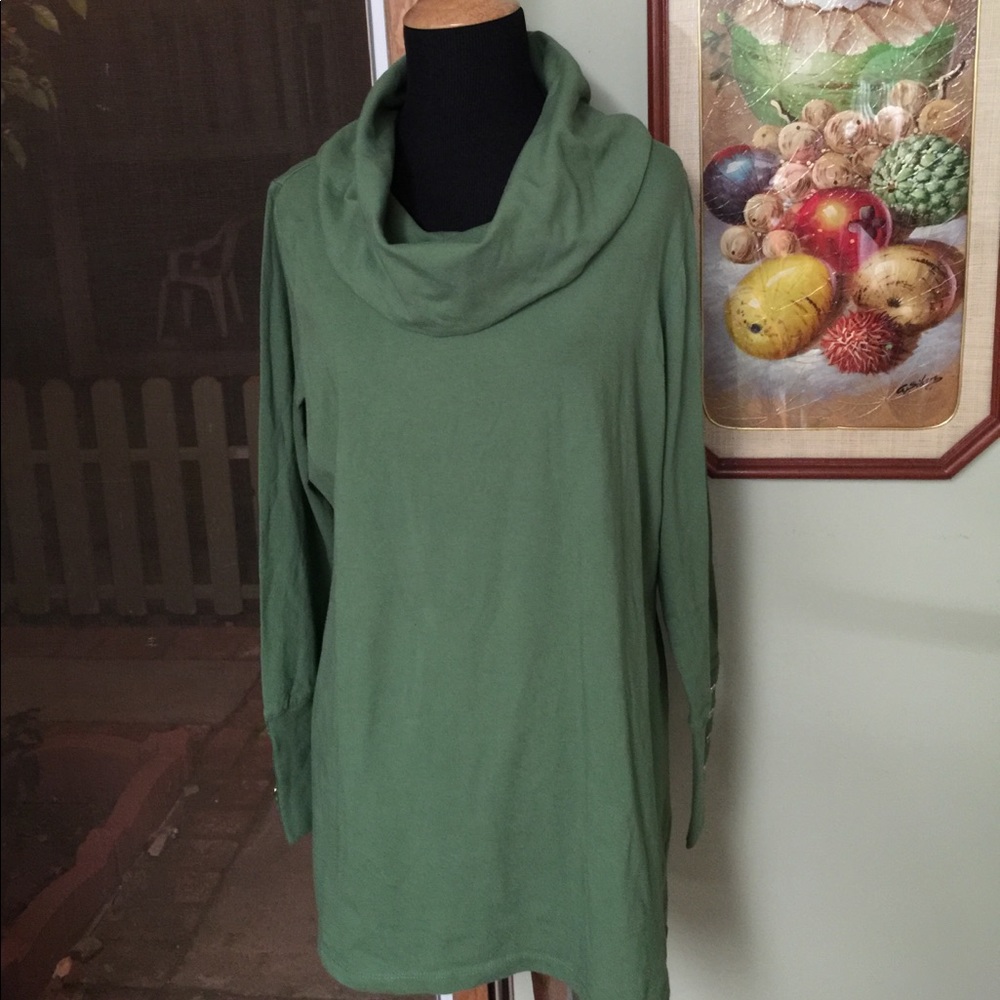 Denim & Company Cowl Neck Jersey Tunic, size M
