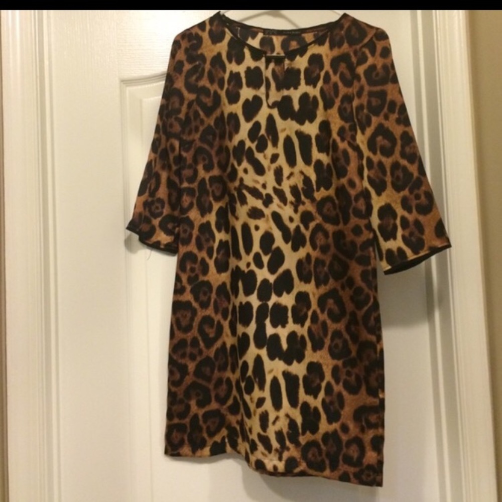 Zara leopard print work dress/ going out.