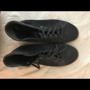 Gray suede high top Vans