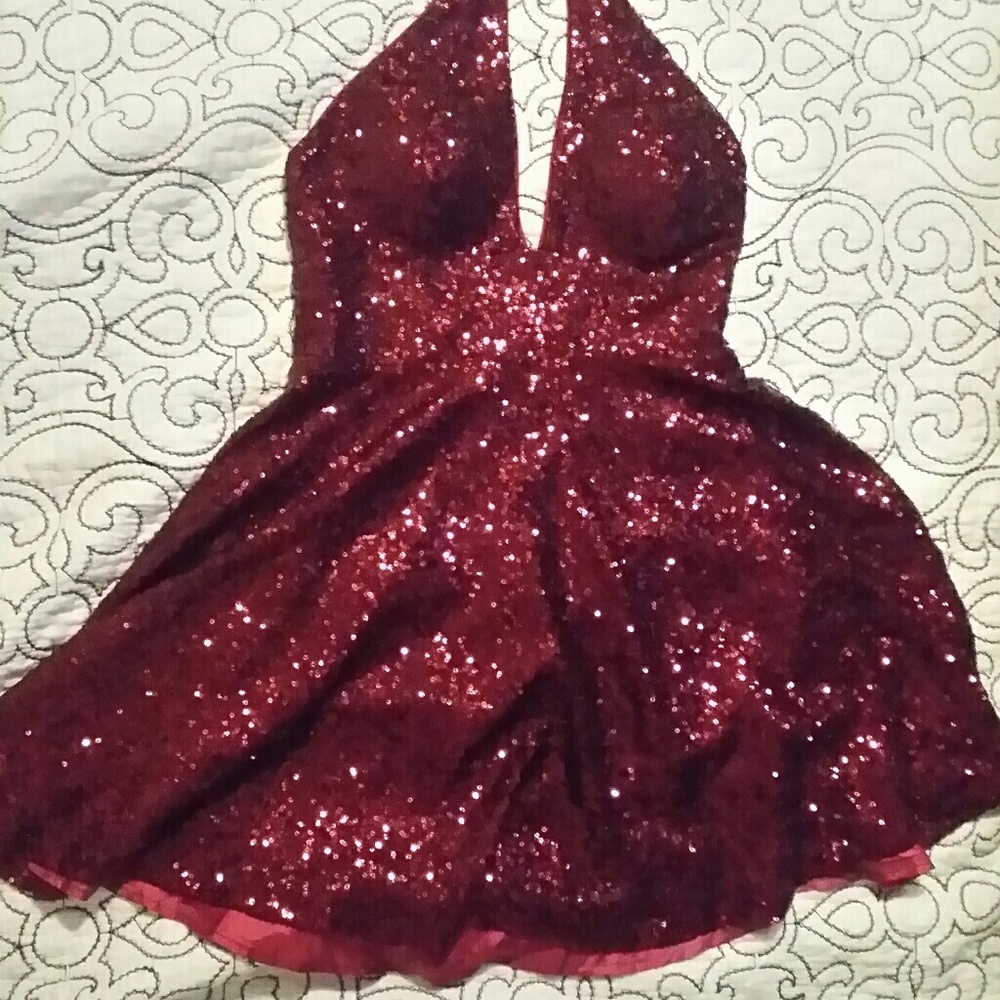 Ruby red sequenced dress