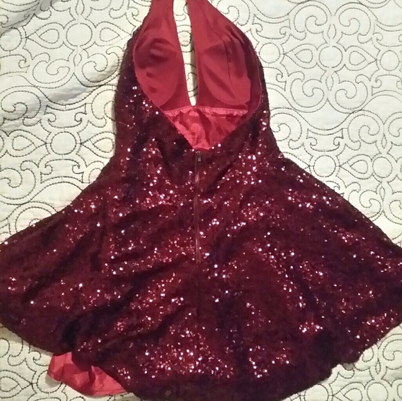 Ruby red sequenced dress - Picture 3 of 3