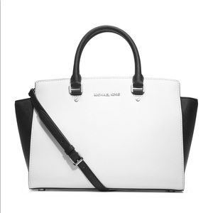 Michael Kors Selma Saffiano Medium Leather Satchel
