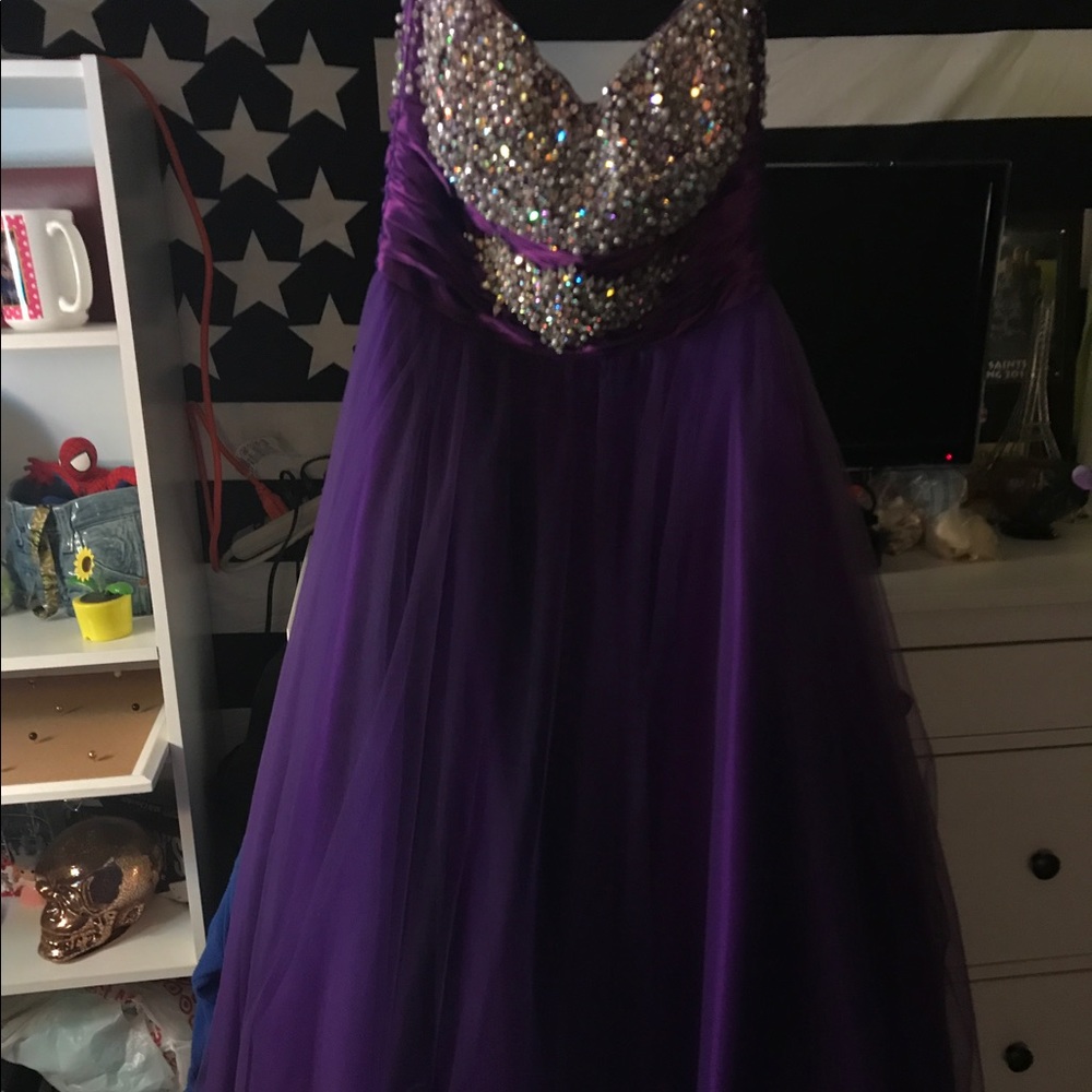 Purple princess prom dress