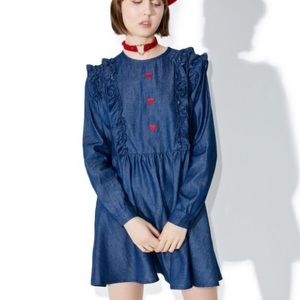 Lazy Oaf Frilly Denim Dress