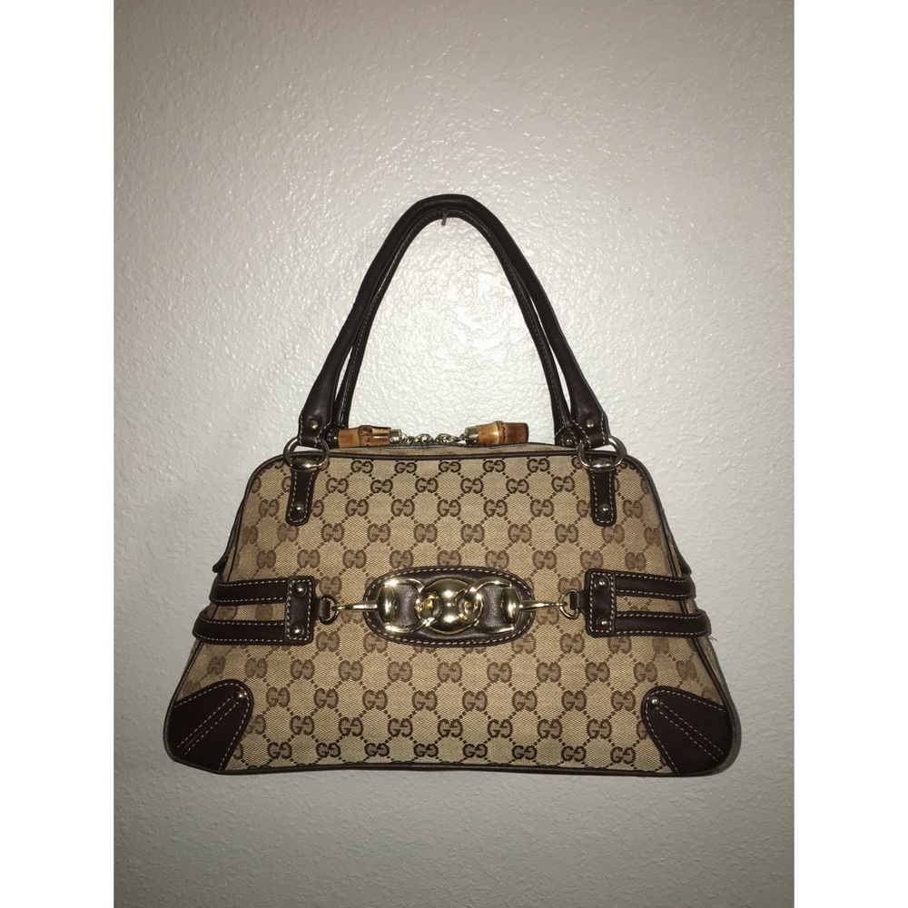 Gucci Wave Boston Tote Monogram Canvas Bag
