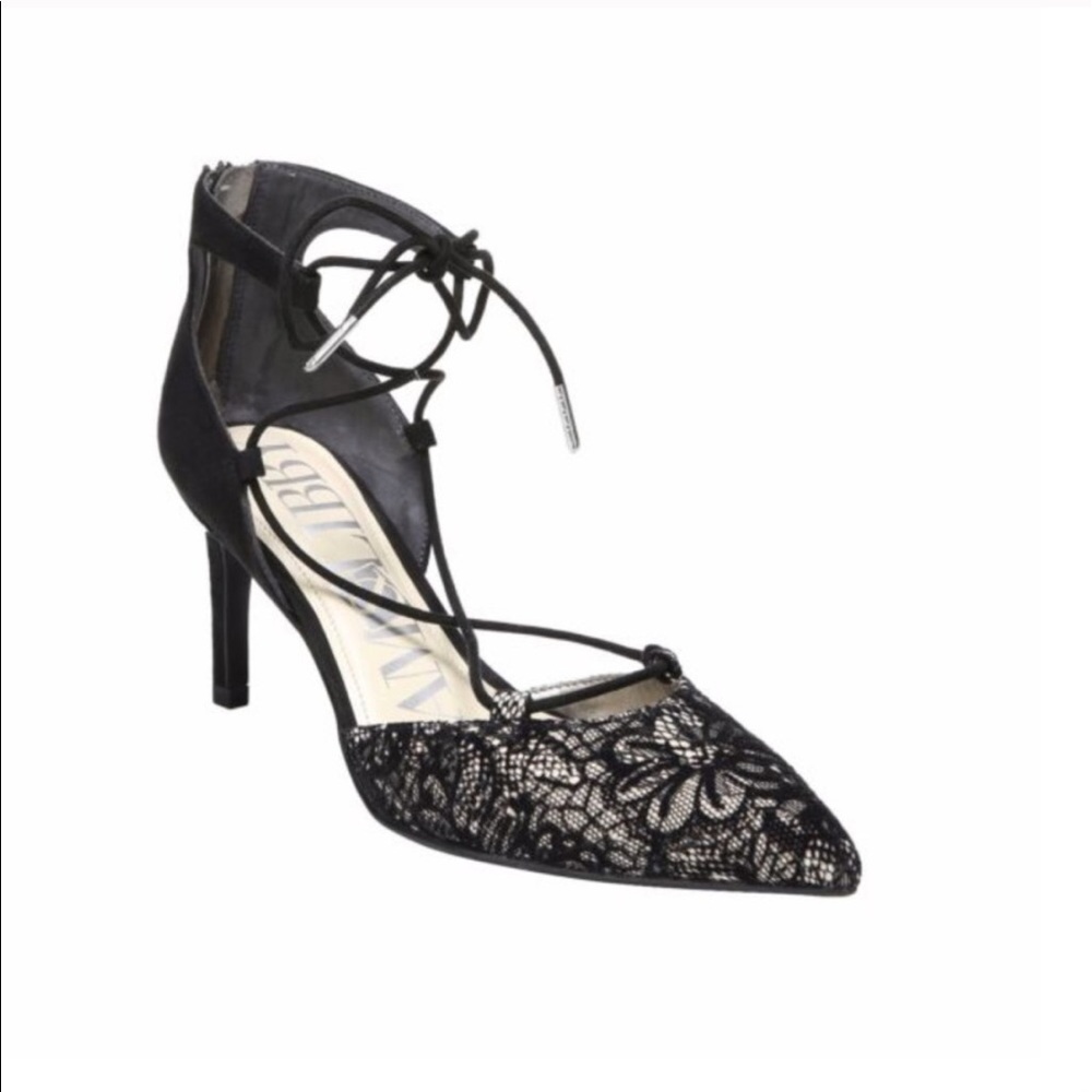 Black lace heels