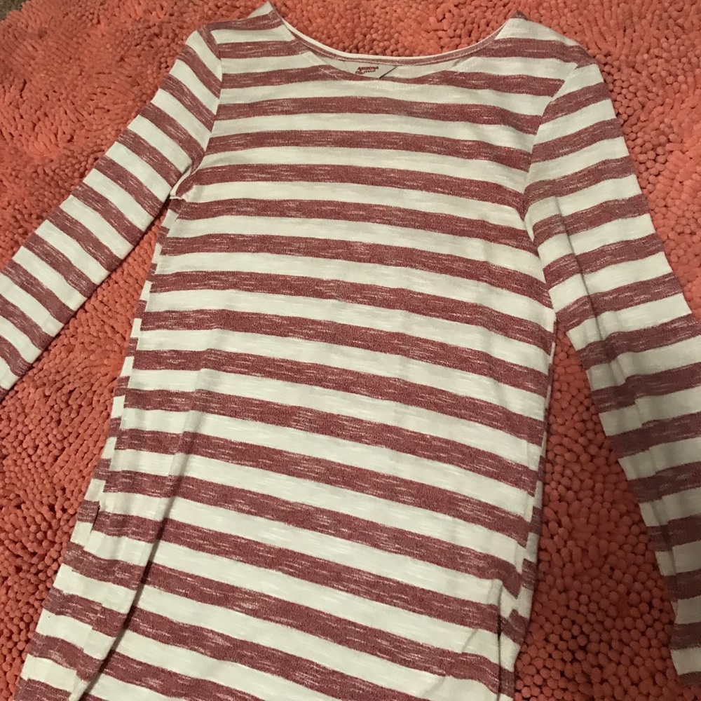 White and red stripe shirt