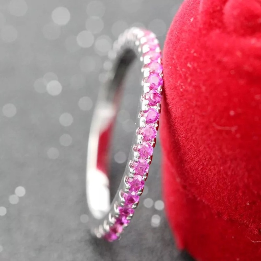 PINK ETERNITY WEDDING BAND RING