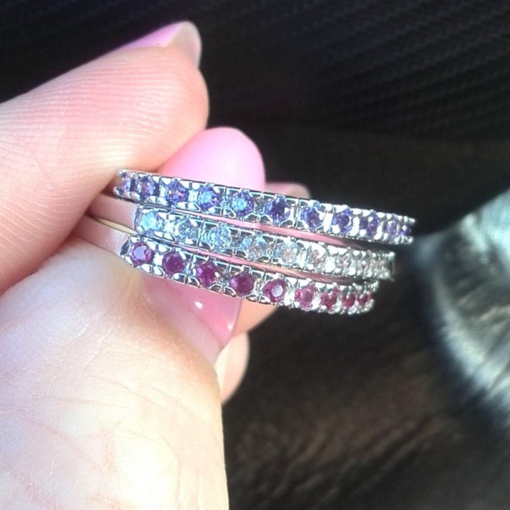 PINK ETERNITY WEDDING BAND RING - Picture 5 of 5