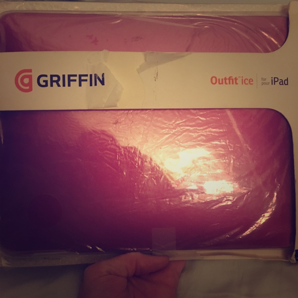 iPad case in dark metallic pink