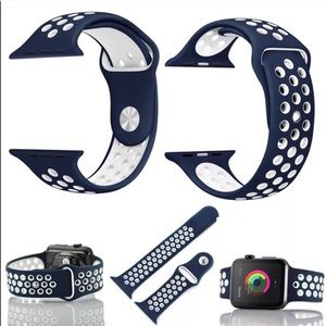 UNISEX APPLE WATCH BANK. NAVY BLUE AND WHITE