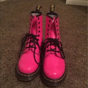 Doc Dr Martens Patent Pink Boots US Size 7 Womens