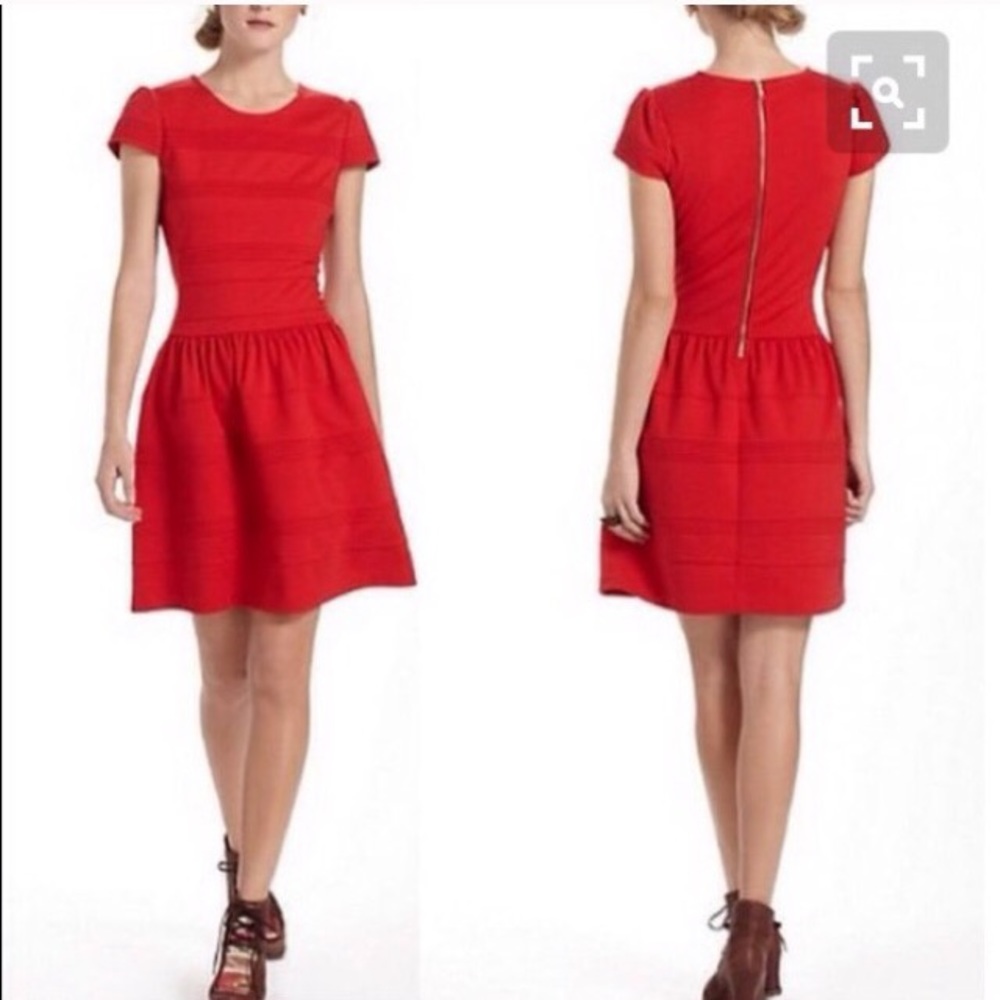 Anthopologie Pintucked Ponte Dress