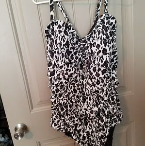 Torrid Size 5  Leopard Print Lattice Front 1-Piece