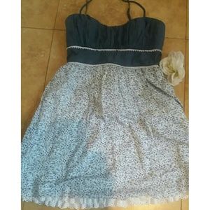 👗 Blue and White flower Dress!👗