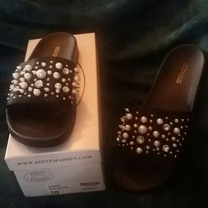 Steve Madden Sandy Black Satin