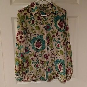 Pima cotton long sleeve blouse.