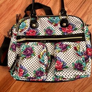 Betsey Johnson dots & floral purse