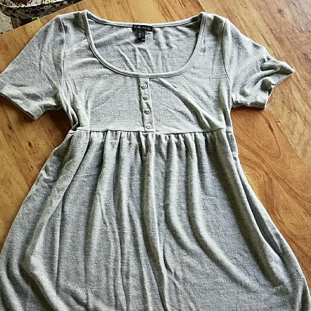 Grey shimmery empire waist top