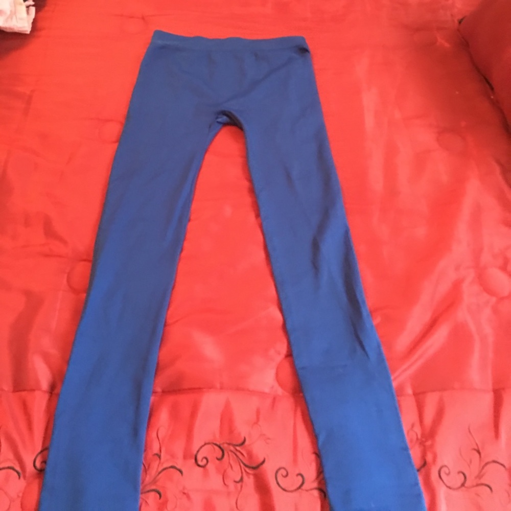 Blue stretchy tight pants