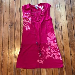 Soundgirl Red Floral Beach Coverup/Sundress