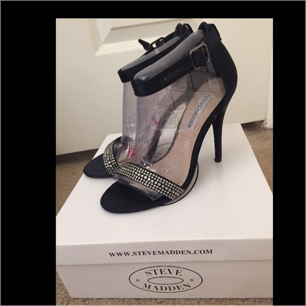 Black formal sandal heels