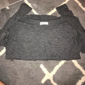 long sleeve gray high low shirt