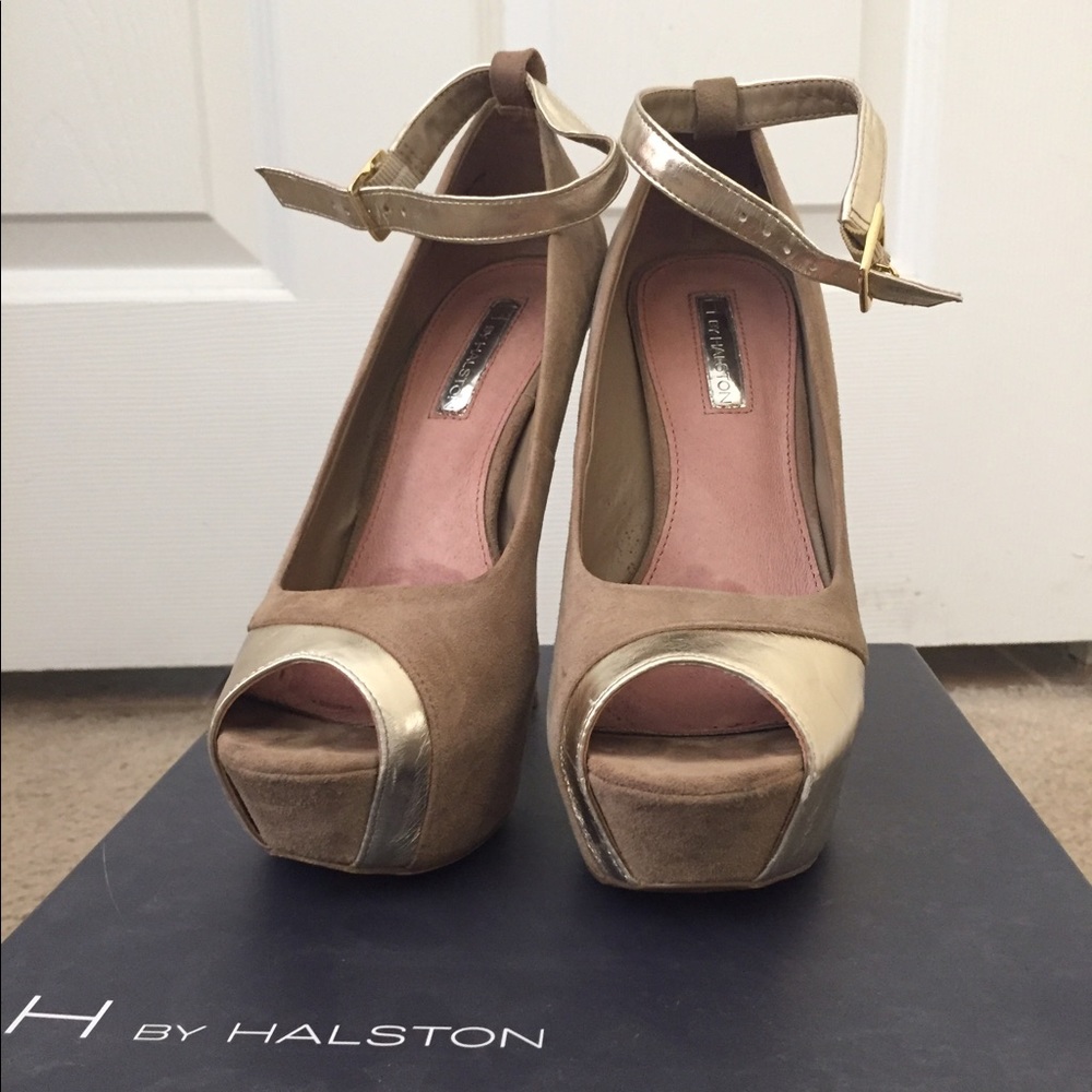 Leather platform heels