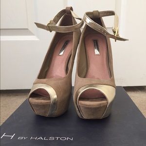 Leather platform heels