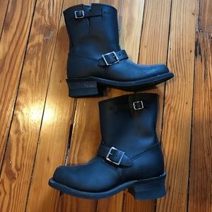 Frye Black Engineer Motorcycle Boots