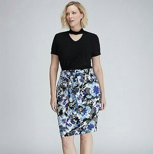 High waisted midi skirt