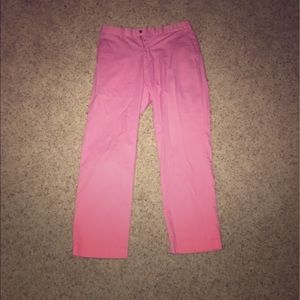 Bright pink polo pants
