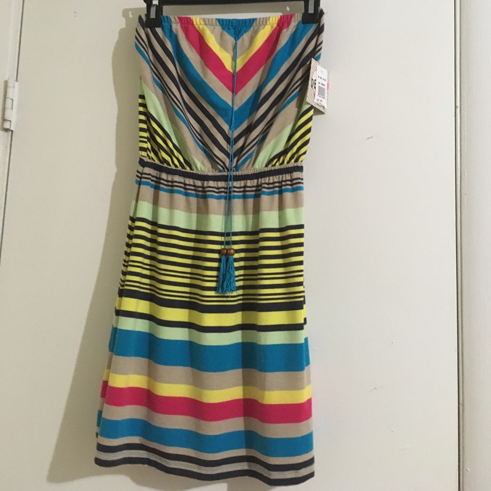 Multi colored striped knit dress