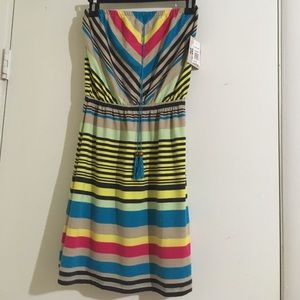 Multi colored striped knit dress