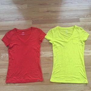 2 Armani Exchange short sleeve t-shirts size small