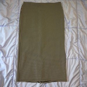 Checkered black/white stretch pencil skirt