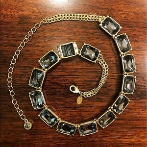 Lia Sophia gold/charcoal statement necklace