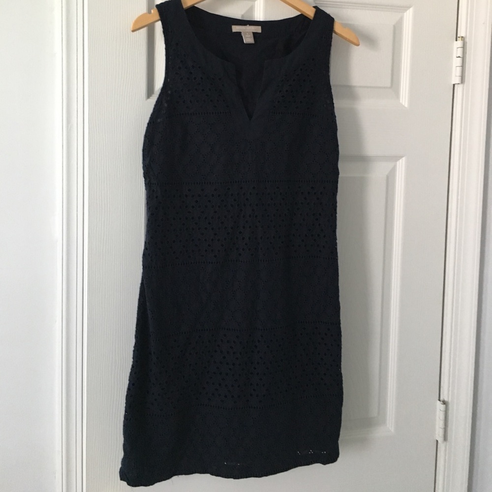Banana Republic Navy Eyelet Shift