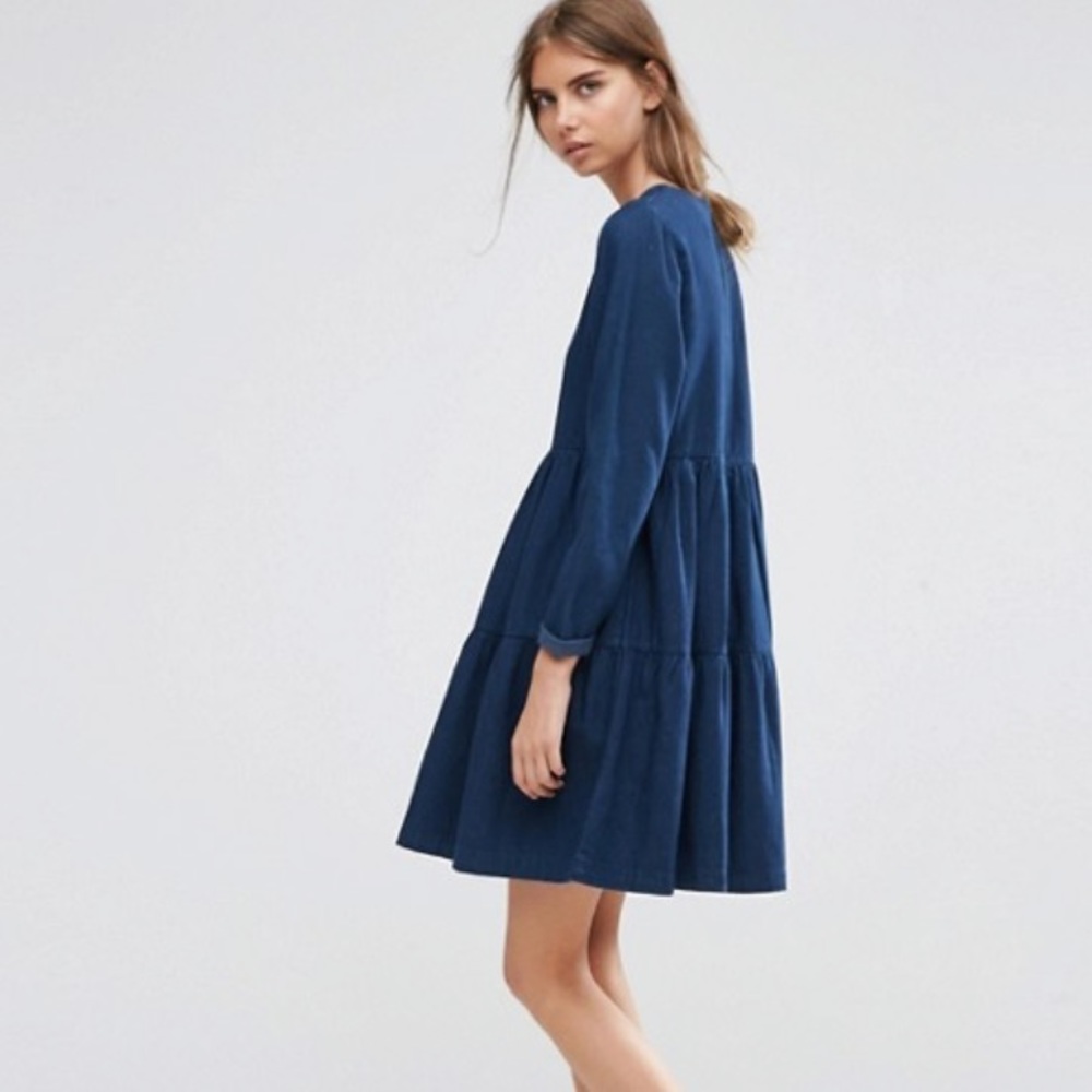 Tiered denim smock dress- never worn