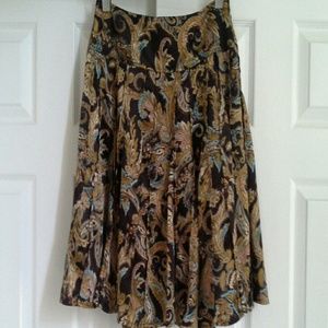 ♦️3/$10♦️ [Worthington] Brown paisley skirt sz 8