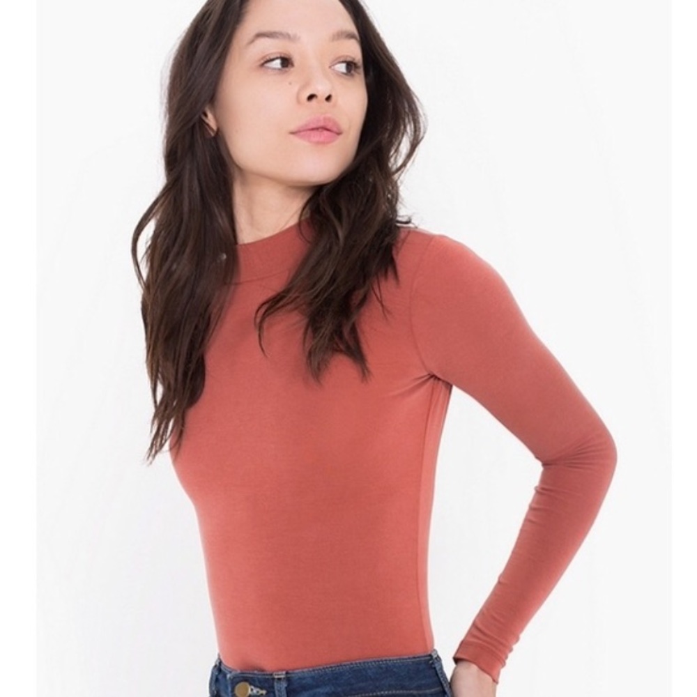 American Apparel brushed jersey mock neck